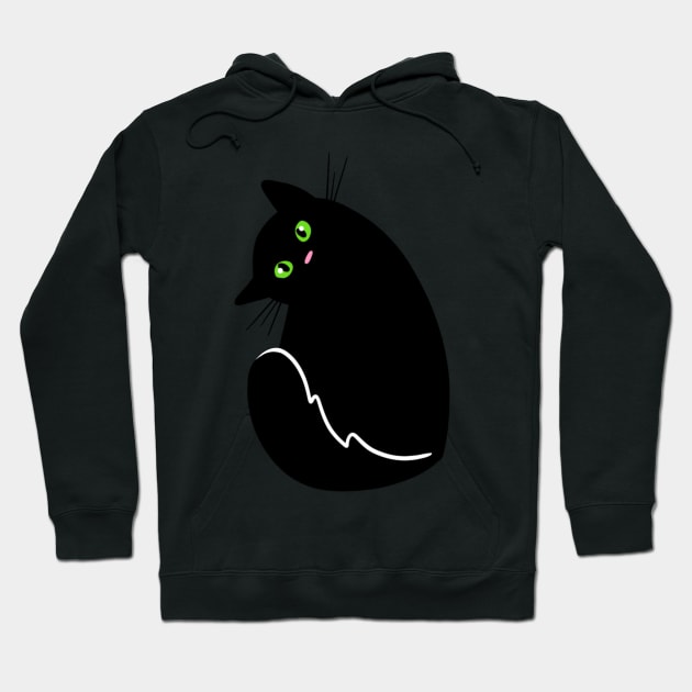 Inquisitive Black Cat Hoodie by LivianPearl